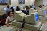 Students working in Torque Room computer lab, 2001