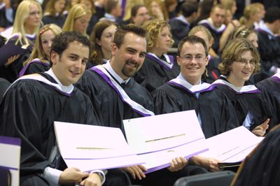 Graduating students at Spring Convocation 2002