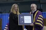 Linda Parker receiving the University Research Professor award, Fall Convocation 2003
