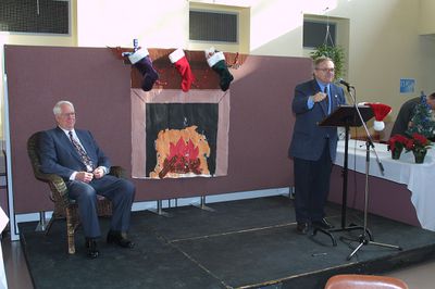 Robert Rosehart and Fred Nichols at seasonal lunch, 2001