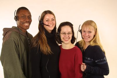 Group of telemarketer students, 2004