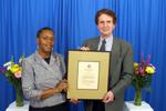 Carol Duncan receiving Faculty of Arts teaching awards, 2004