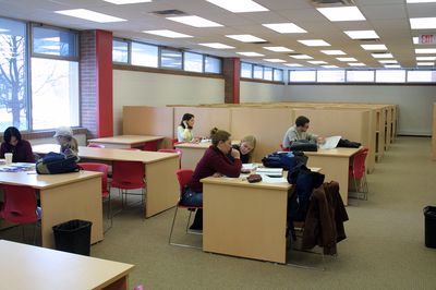 Students studying in the library, 2004