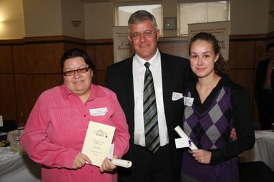 Max Blouw and students at Brantford students awards, 2008