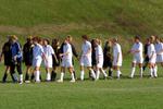 Women's soccer team shaking hands after game, 2003