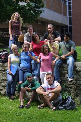 Group of students on campus, 2004