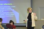 Debora VanNijnatten lecturing in a classroom, 2004