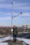 Richard Petrone with weather instrument, 2003