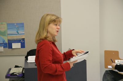 Kathy Caswy lecturing, 2006