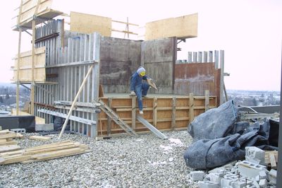 Library elevator shaft construction, 2002