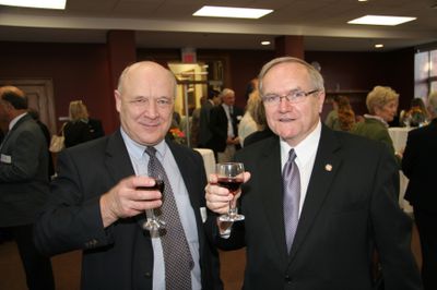 Art Szabo and Robert Rosehart at Faculty of Social Work Kitchener anniversary, 2006