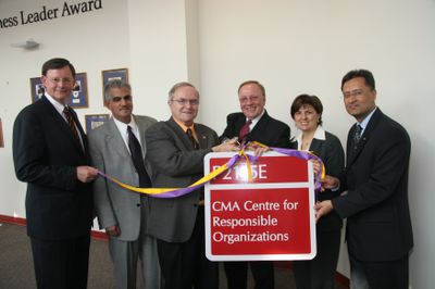 Ribbon cutting at CMA Centre for Responsible Organizations official opening, 2006