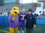 Golden Hawk Mascot, Andrew Argo and Robert Rosehart at Uteck Bowl, 2005