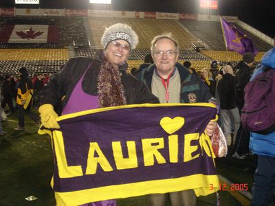 Robert Rosehart and Carole Bertuzzi Luciani at Vanier Cup, 2005