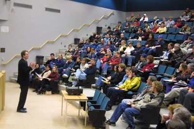 Robert Campbell at Wilfrid Laurier University spring open house, 2003