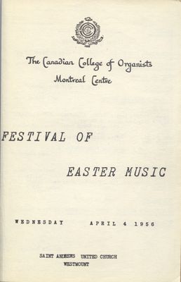 Festival of Easter Music, 1956