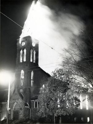 Fire at St. John's Lutheran Church, Waterloo, Ontario