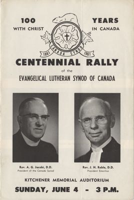 Centennial Rally of the Evangelical Lutheran Synod of Canada