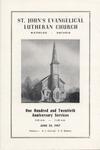 St. John's Evangelical Lutheran Church : One hundred and twentieth anniversary services, June 23, 1957