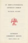 Lutheran Community Service : St. John's Lutheran Church, October 16, 1962