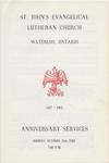 Anniversary Services : St. John's Lutheran Church, October 21, 1962