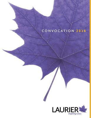 Wilfrid Laurier University Brantford spring convocation program, 2016