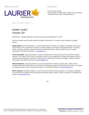 004-2017 : EXPERT ALERT - Canada 150