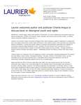 012-2017 : Laurier welcomes author and politician Charlie Angus to discuss book on Aboriginal youth and rights