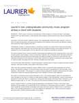 016-2017 : Laurier’s new undergraduate community music program strikes a chord with students