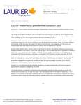 024-2017 : Laurier implements presidential transition plan