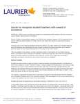 065-2017 : Laurier to recognize student teachers with award of excellence