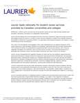 067-2017 : Laurier leads nationally for student career services provided by Canadian universities and colleges