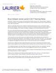 078-2017 : Bruce Gillespie named Laurier’s 2017 Teaching Fellow