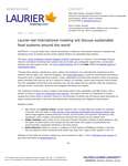 121-2017 : Laurier-led international meeting will discuss sustainable food systems around the world
