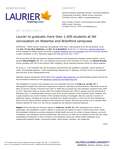 155-2017 : Laurier to graduate more than 1,400 students at fall convocation on Waterloo and Brantford campuses