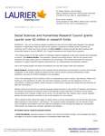 171-2017 : Social Sciences and Humanities Research Council grants Laurier over $2 million in research funds