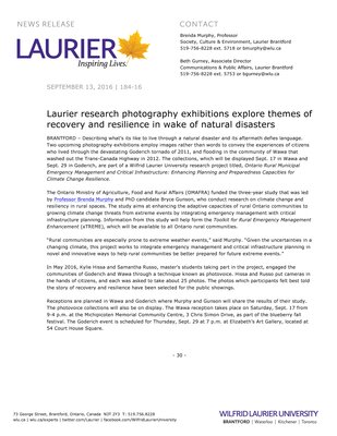 184-2016 : Laurier research photography exhibitions explore themes of recovery and resilience in wake of natural disasters