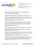 215-2016 : Laurier to host national conference on psychomotor learning and sport psychology