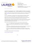 220-2016 : Laurier to graduate over 1,300 students at fall convocation