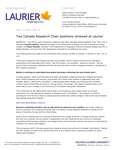 252-2016 : Two Canada Research Chair positions renewed at Laurier