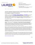 025-2018 : Laurier presents inaugural Early Career Researcher Awards to recognize research excellence