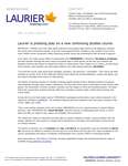026-2018 : Laurier is pressing play on a new continuing studies course