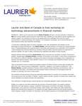 061-2018 : Laurier and Bank of Canada to host workshop on technology advancements in financial markets