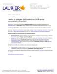 076-2018 : Laurier to graduate 589 students at 2018 spring convocation in Brantford