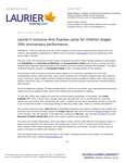 094-2018 : Laurier’s inclusive Arts Express camp for children stages 25th anniversary performance