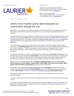 121-2018 : Library mural inspires Laurier panel discussion on reconciliation through the arts