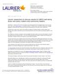 127-2018 : Laurier researchers to discuss results of LGBTQ well-being study with policy makers and community leaders