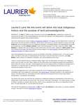 140-2018 : Laurier’s Land We Are event will delve into local Indigenous history and the purpose of land acknowledgments