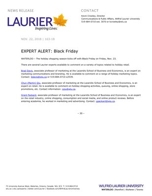 163-2018 : EXPERT ALERT: Black Friday