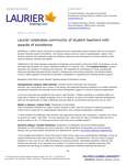 33-2020 : Laurier celebrates community of student teachers with awards of excellence